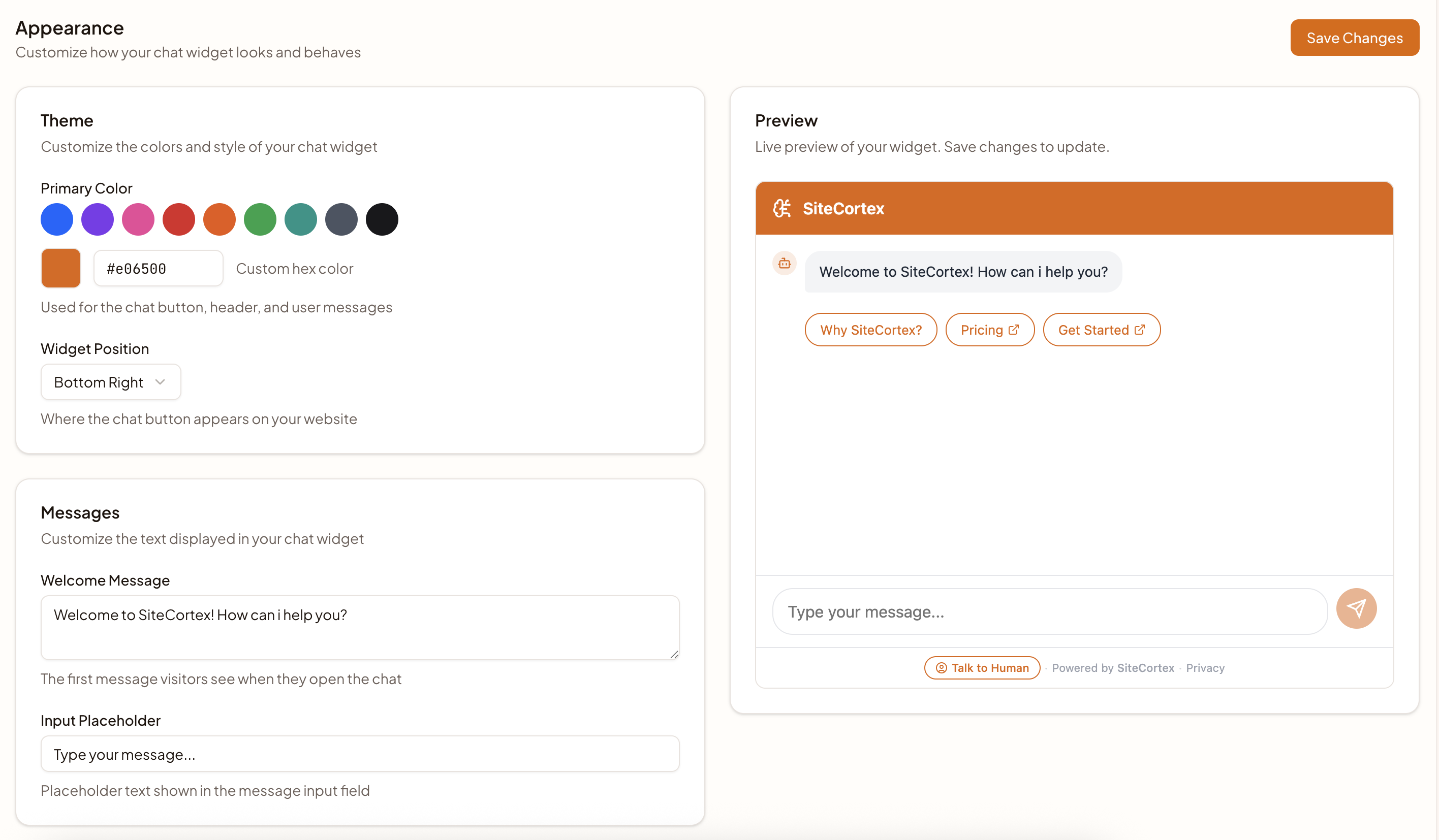 SiteCortex - Screenshot 2 showing product features and functionality