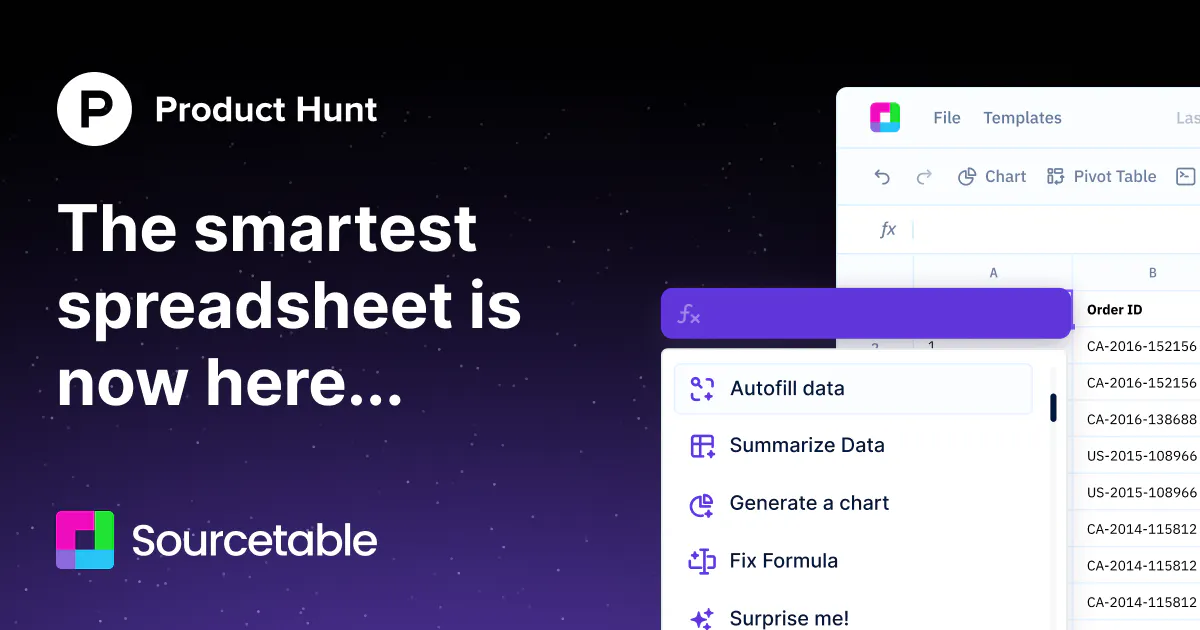 Sourcetable - AI spreadsheet