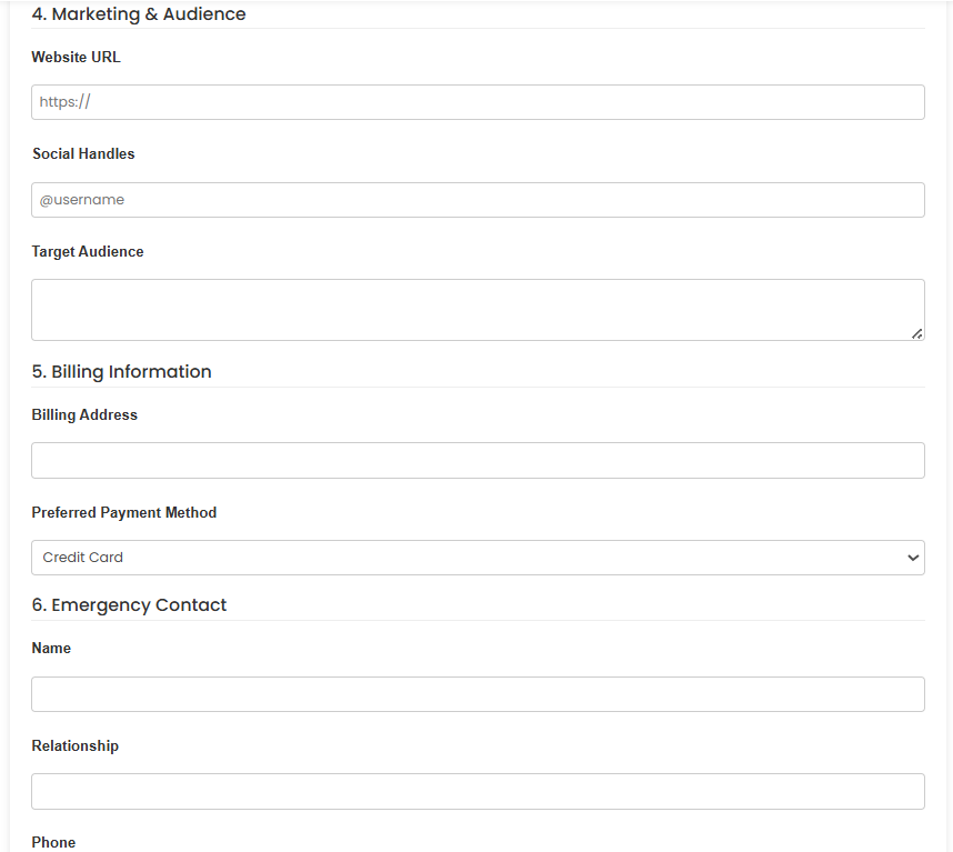 Interactive Client Intake Form screenshot 3