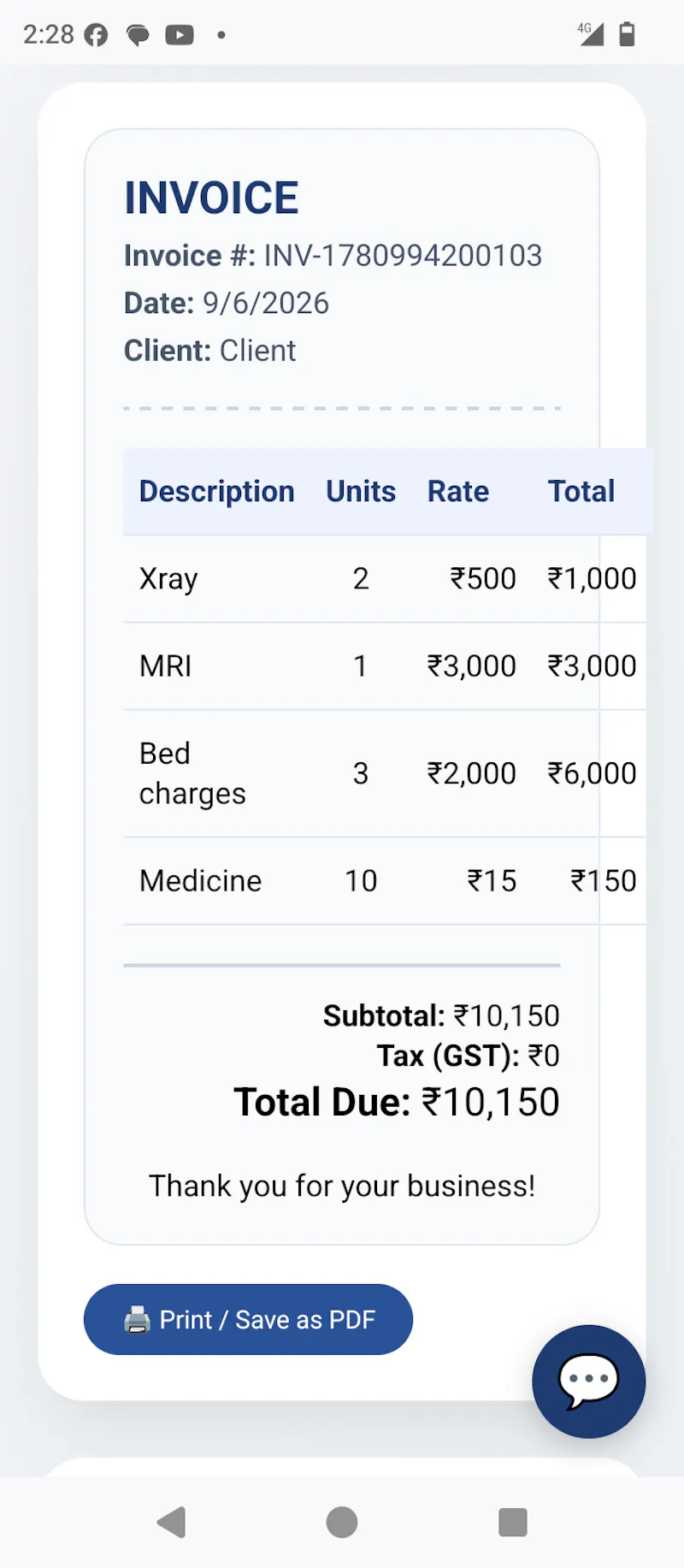 AI BillWala - Free AI Invoice Generator screenshot 2