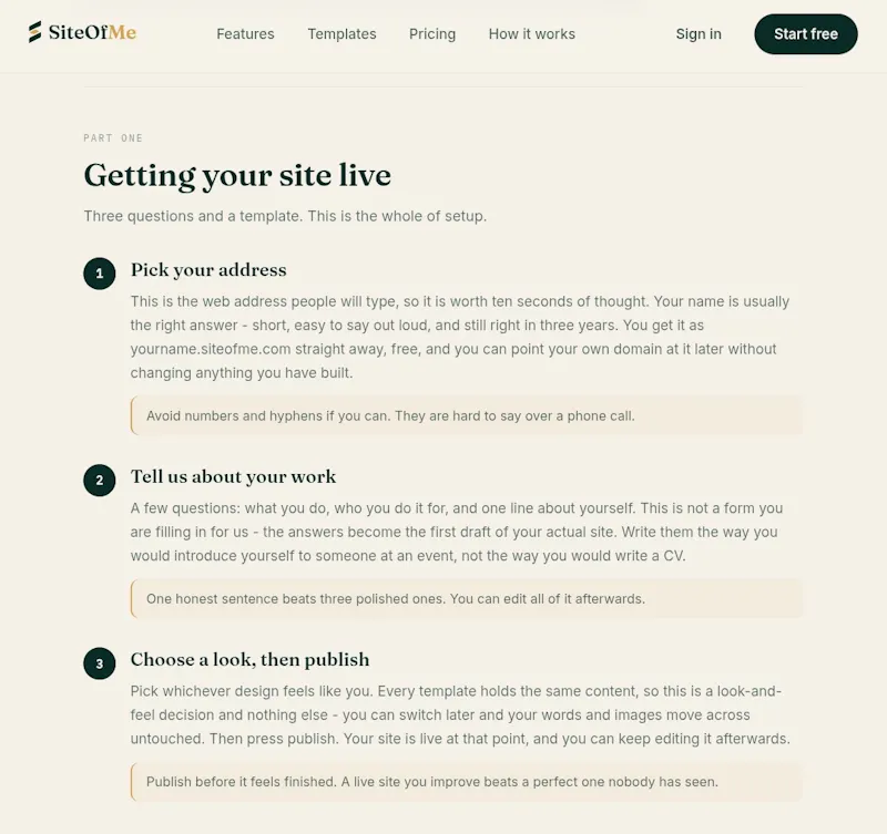 SiteOfMe screenshot 2