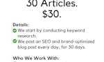 30 Days. 30 Articles. $30. image