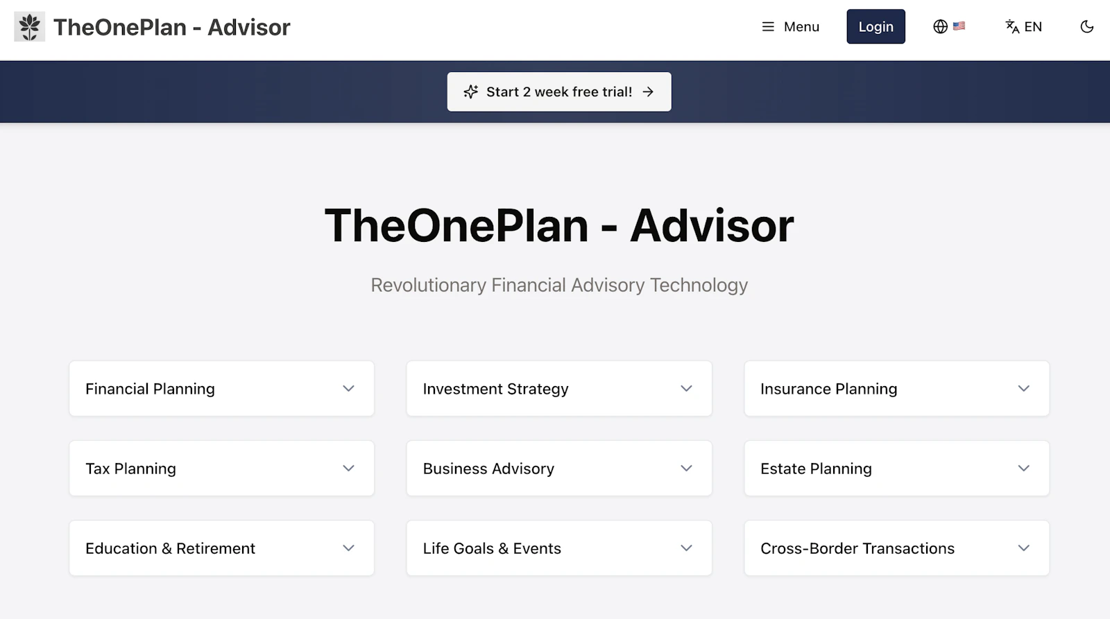 TheOnePlan Advisor screenshot 1