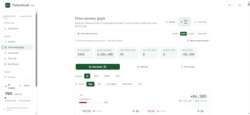 Tickerbook screenshot 1