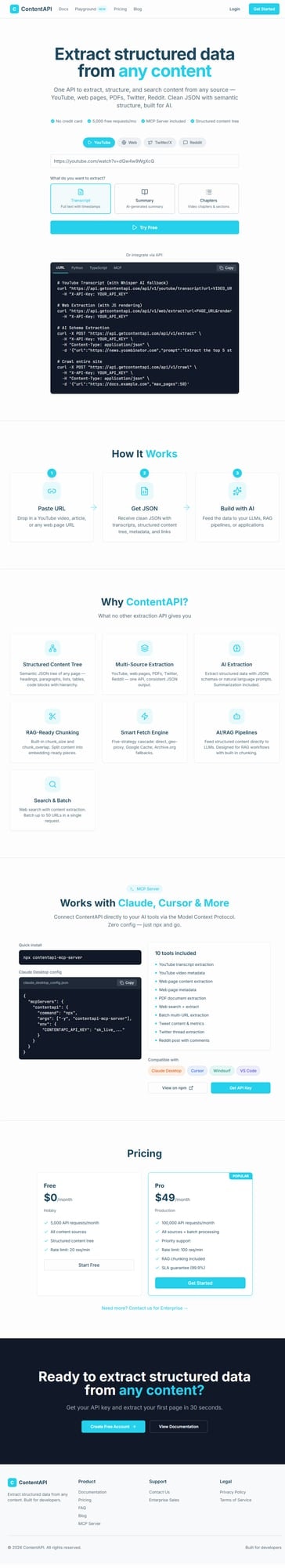 ContentAPI - Product Hunt launch logo and brand identity