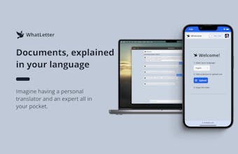 WhatLetter의 기능을 탐색하는 사용자로서 자신감과 독립적인 언어 여행을 하시는 분.