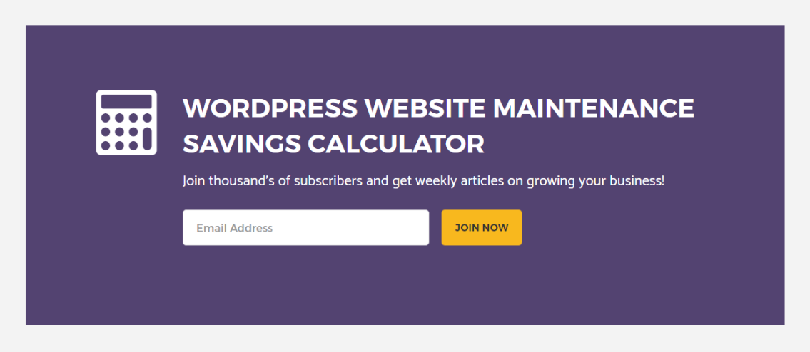 WordPress Website Maintenance Savings Calculator