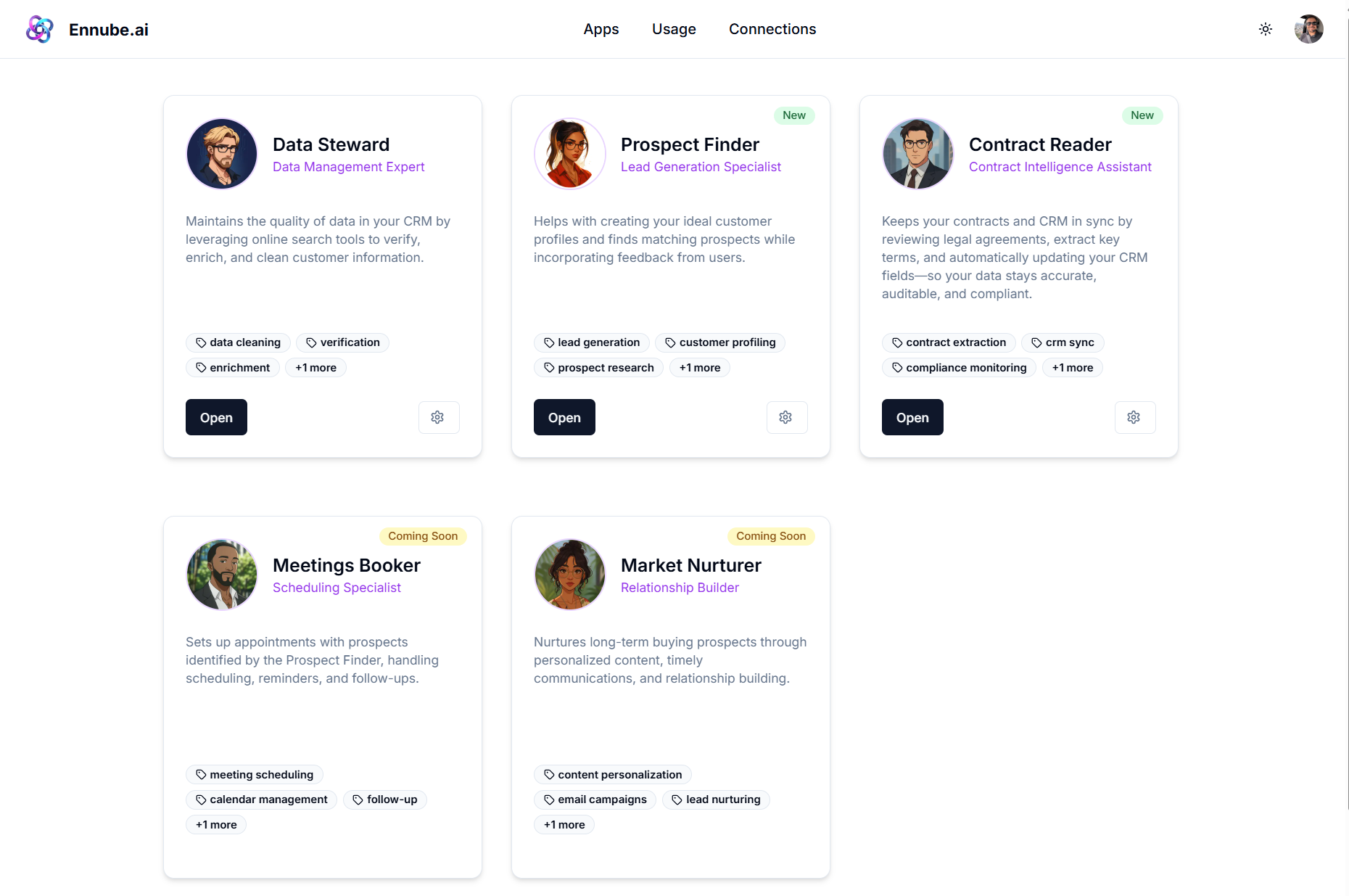 Mídia 3 de Ennube.ai - Gire os agentes da IA da chave para o seu CRM