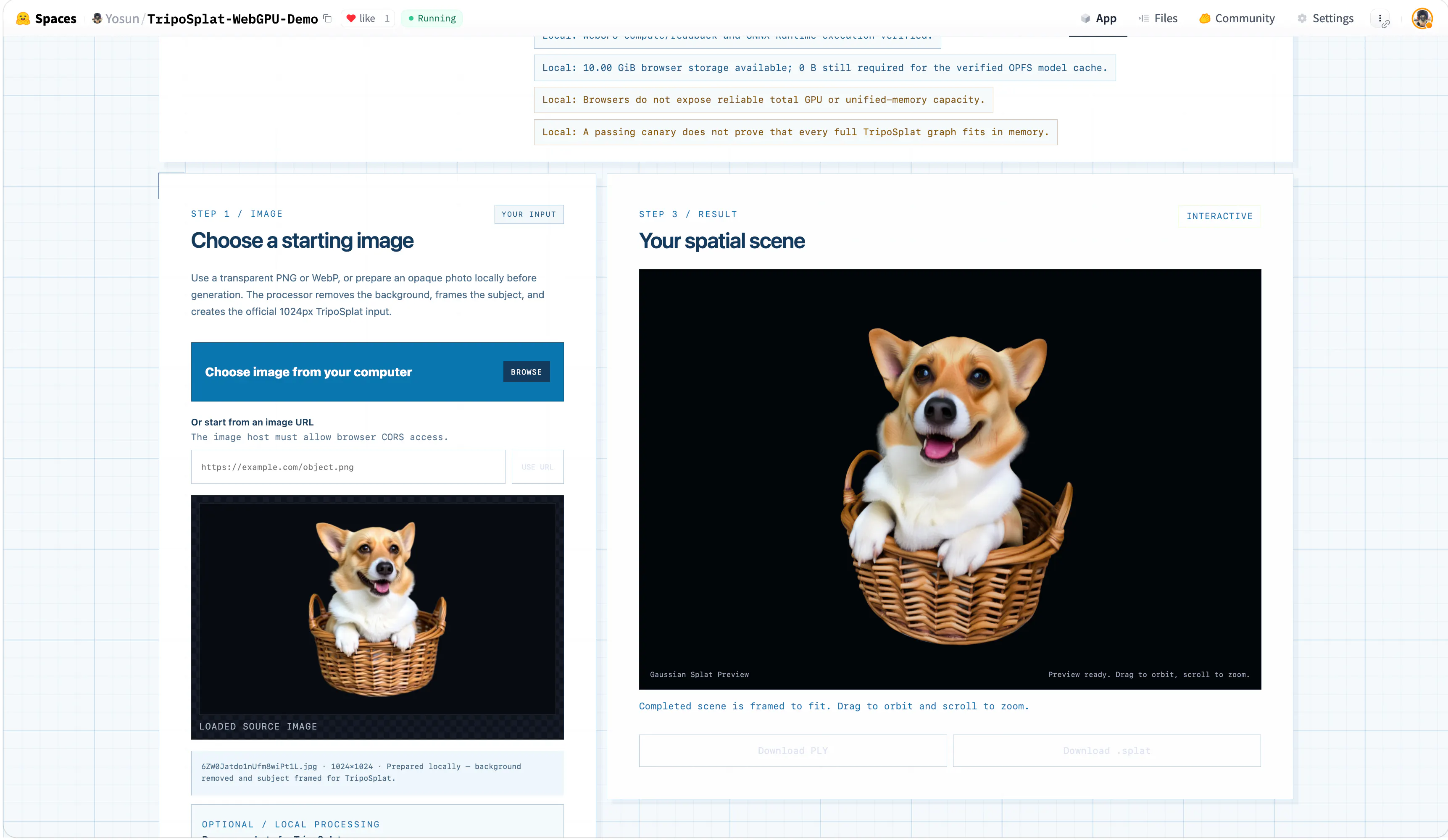 TripoSplat WebGPU gallery image
