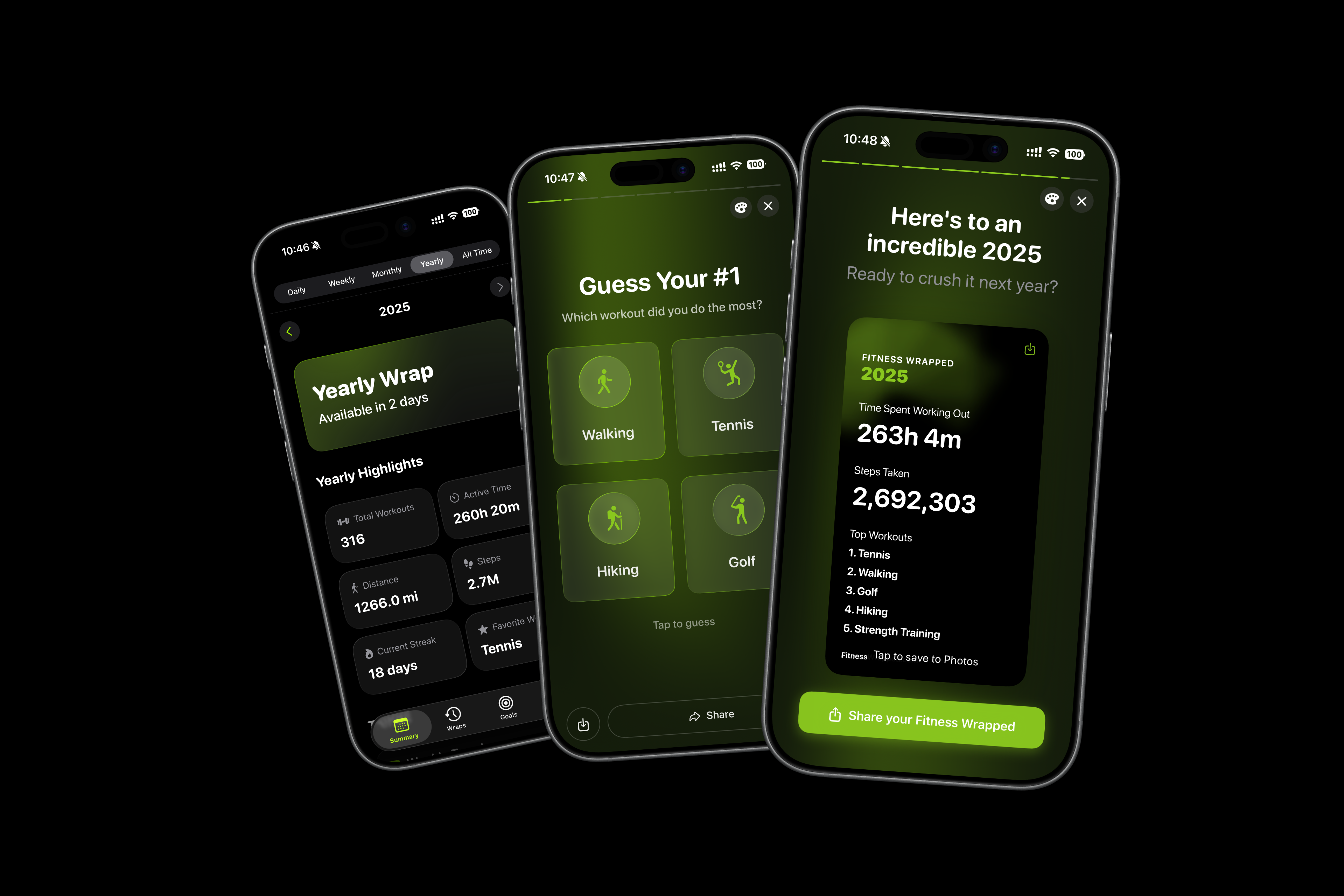 Fitness Wrapped 2025 - Main product screenshot demonstrating key features and user interface