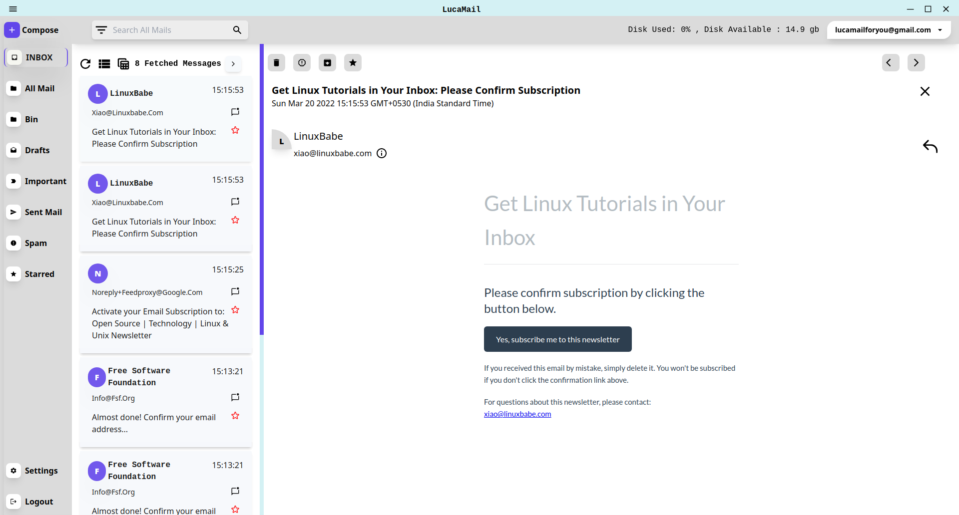 LucaMail gallery image