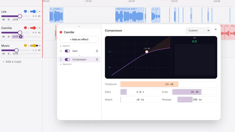 A podcast studio in the browser. screenshot 2