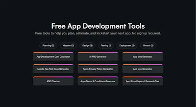 RapidNative free tools gallery image
