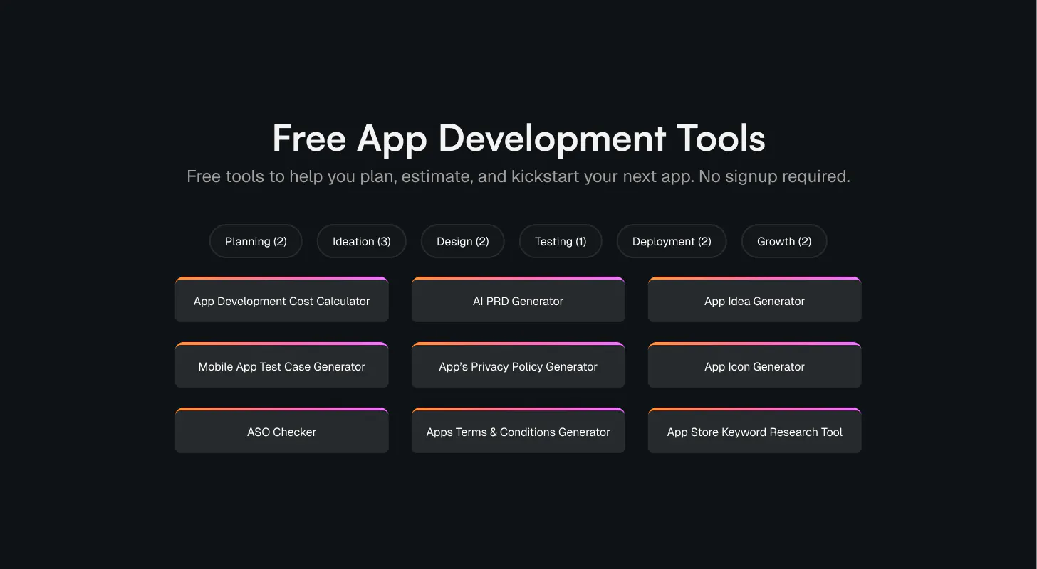 Banner del producto RapidNative free tools