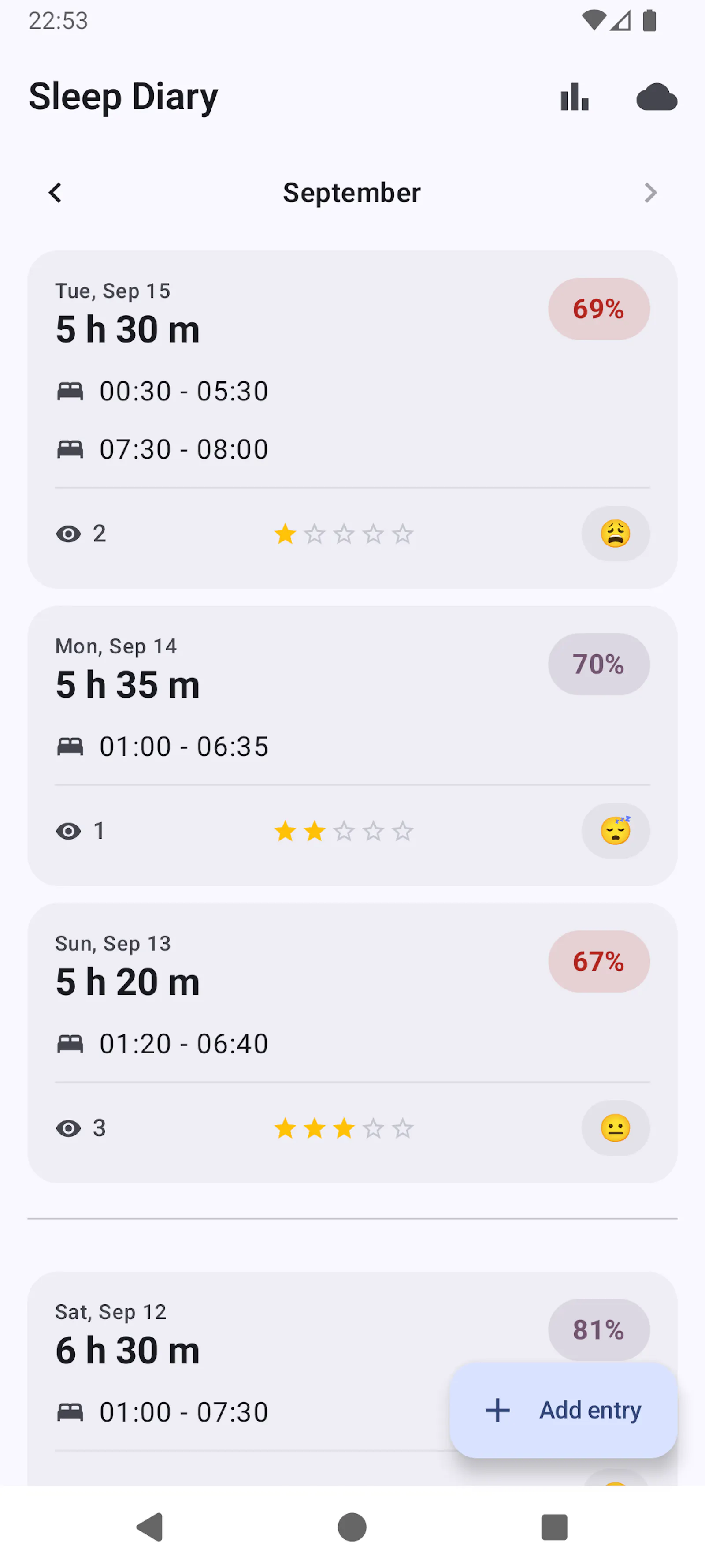 Sleep Diary screenshot 1
