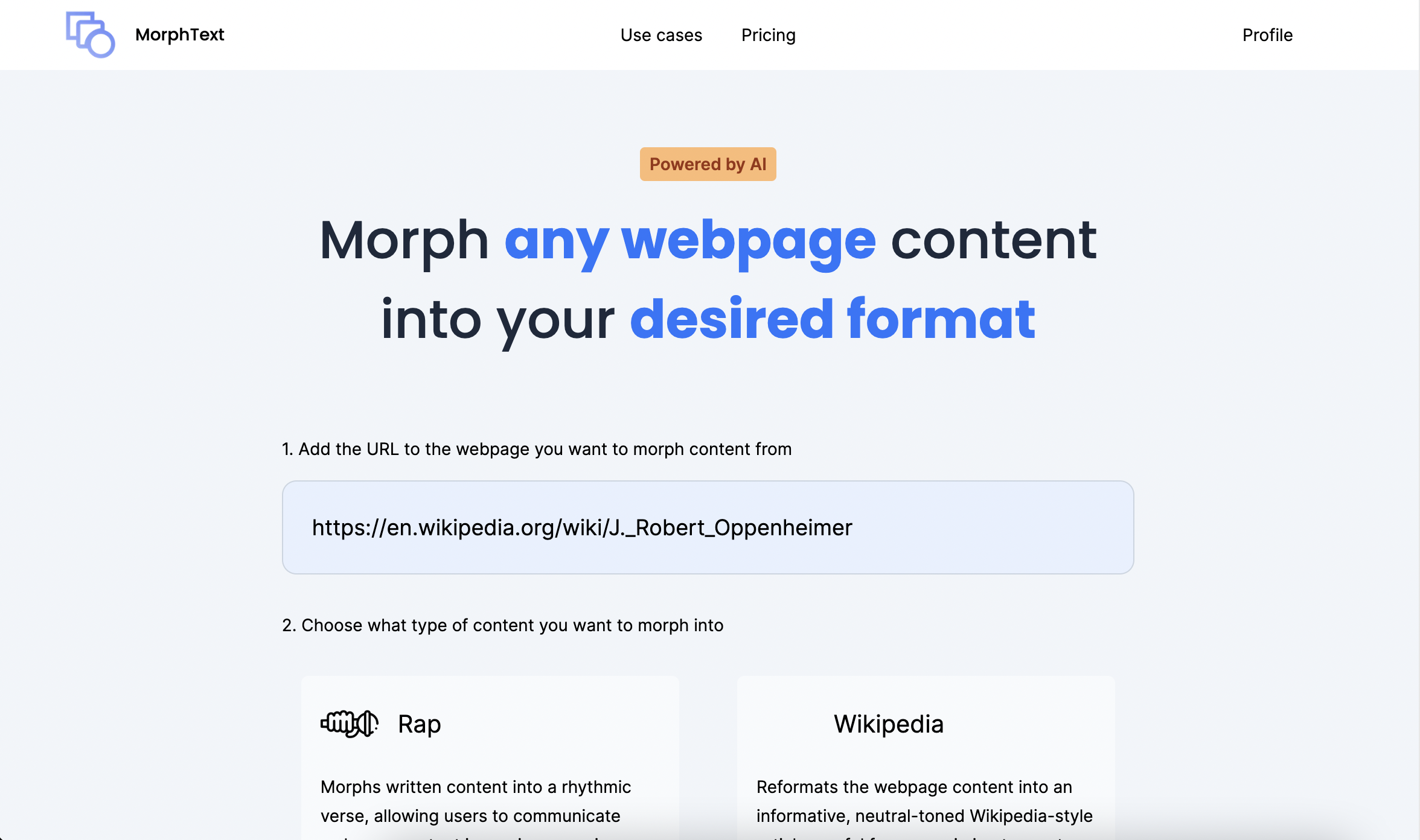 morphtext - 모든 웹 페이지 컨텐츠를 원하는 형식으로 변형하십시오 미디어 4
