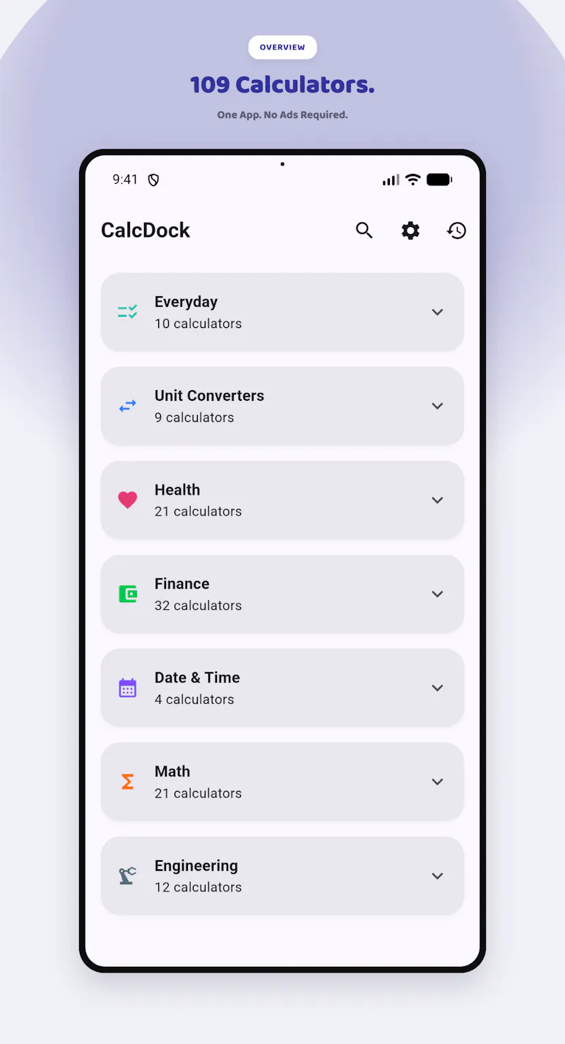 CalcDock: Calculators & Tools screenshot 1