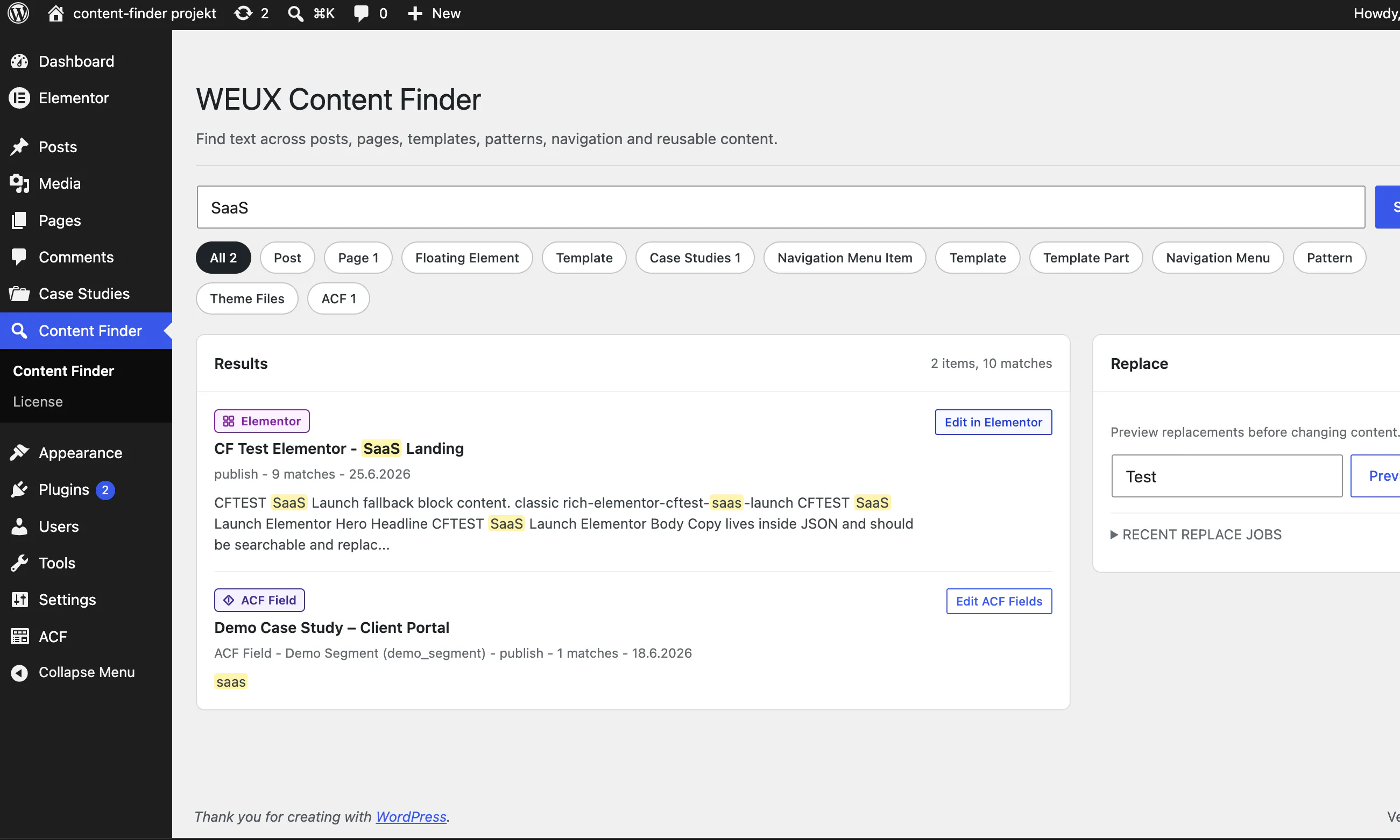 WEUX Content Finder gallery image