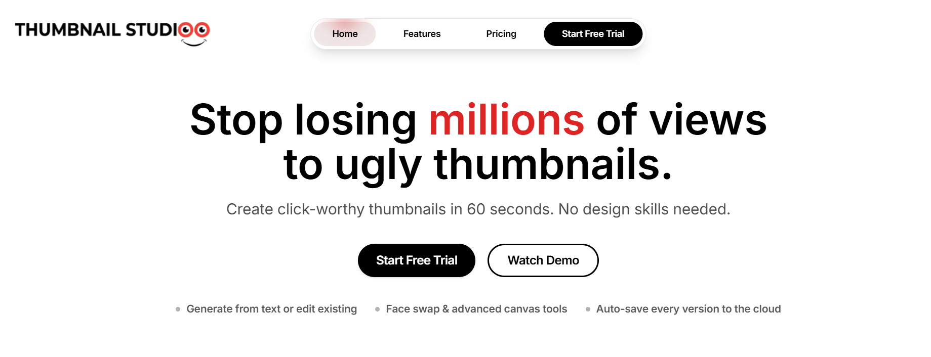 Thumbnail Studioo - Main product screenshot demonstrating key features and user interface