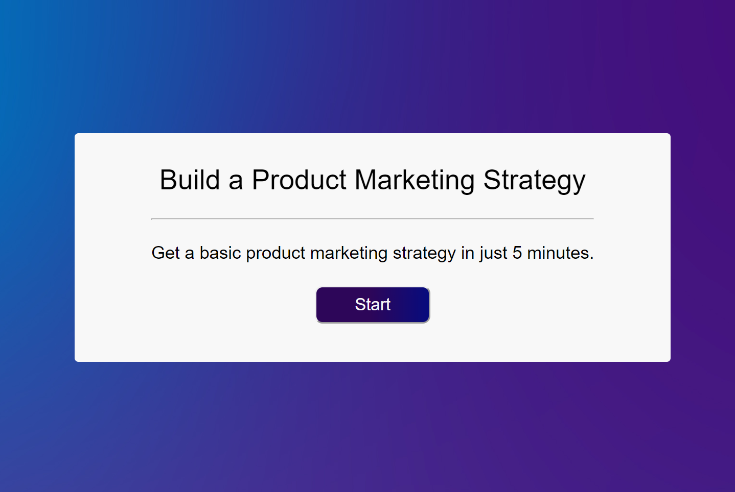 Product Marketing Strategy Builder gallery image
