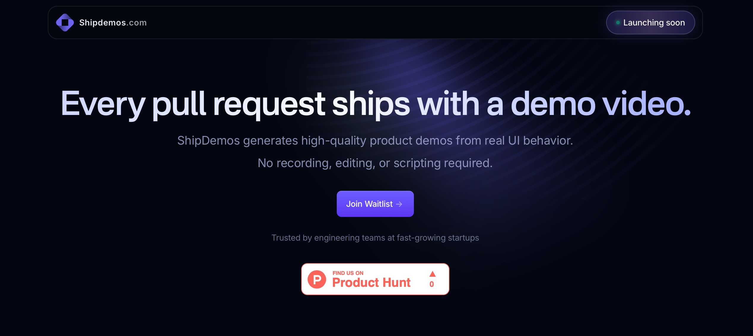 ShipDemos.com - Main product screenshot demonstrating key features and user interface