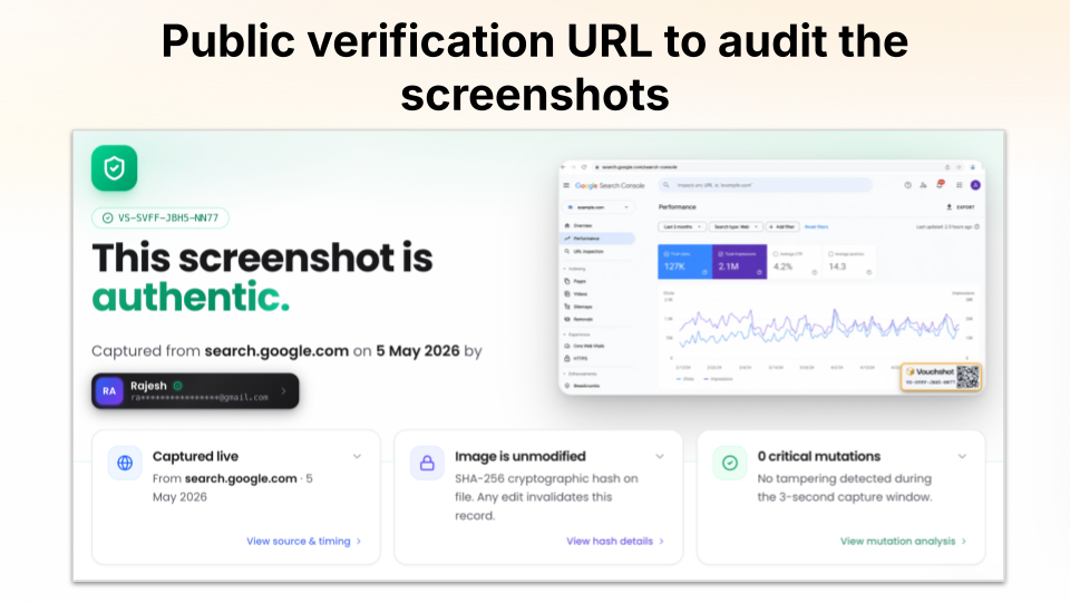 VouchShot - Verifiable Screenshots gallery image