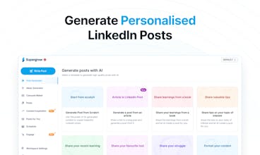LinkedIn上のコンテンツ作成ツールの視覚的表現で、ユーザーは魅力的な投稿やカルーセルを作成できます。