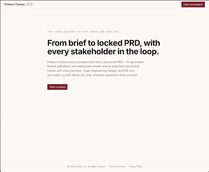 Product Canvas screenshot 1