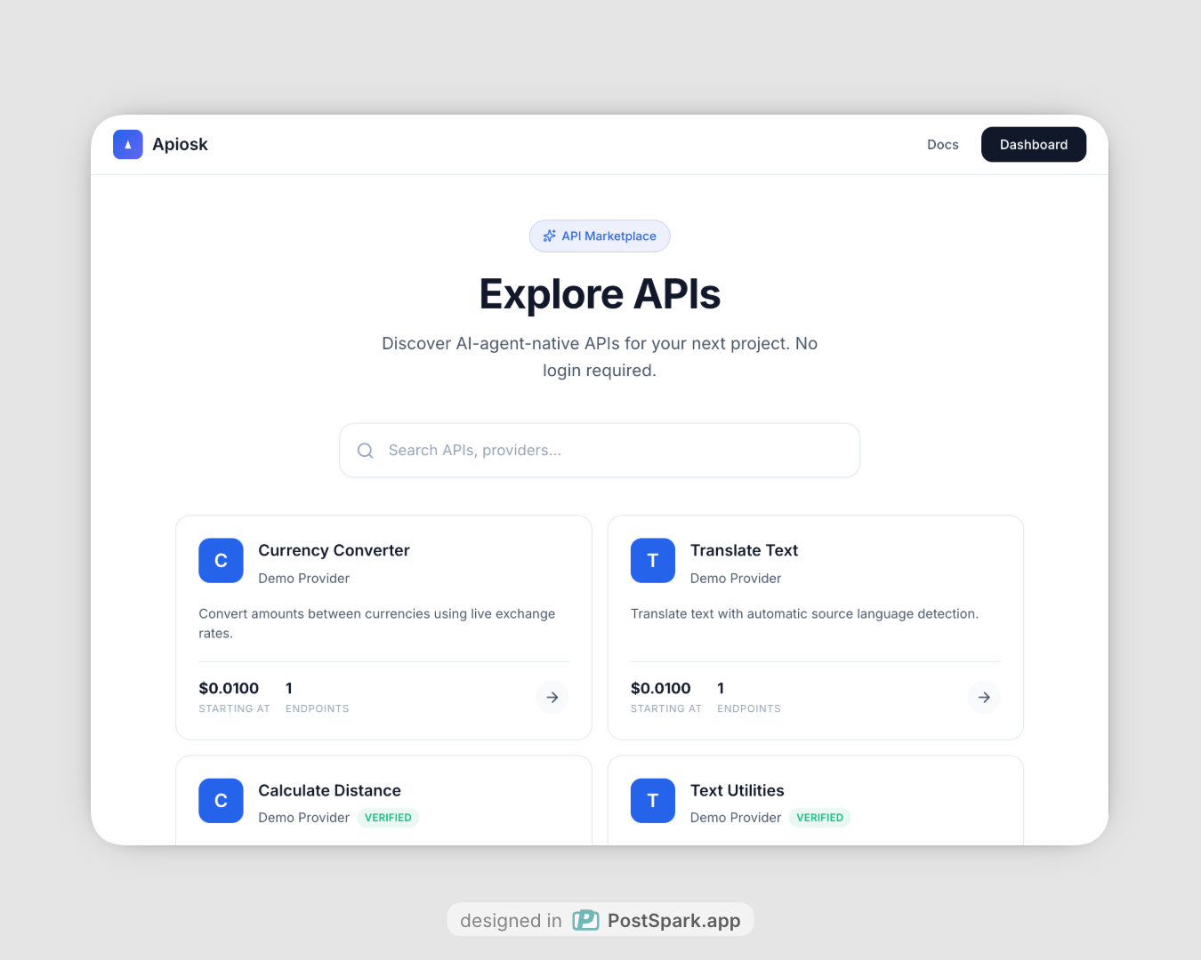 Apiosk - Main product screenshot demonstrating key features and user interface