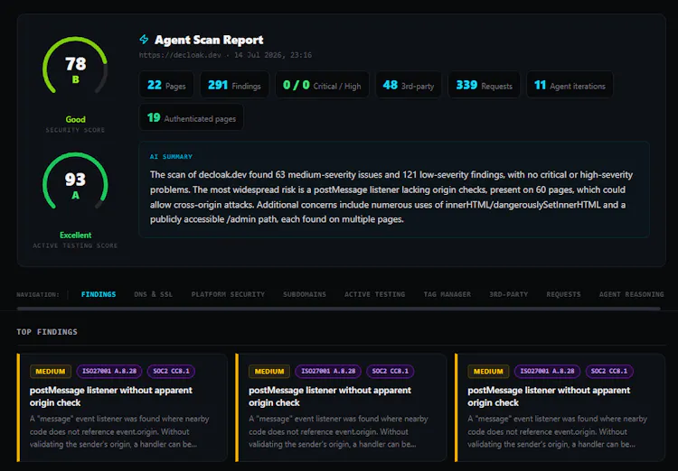 Decloak - Web security intelligence