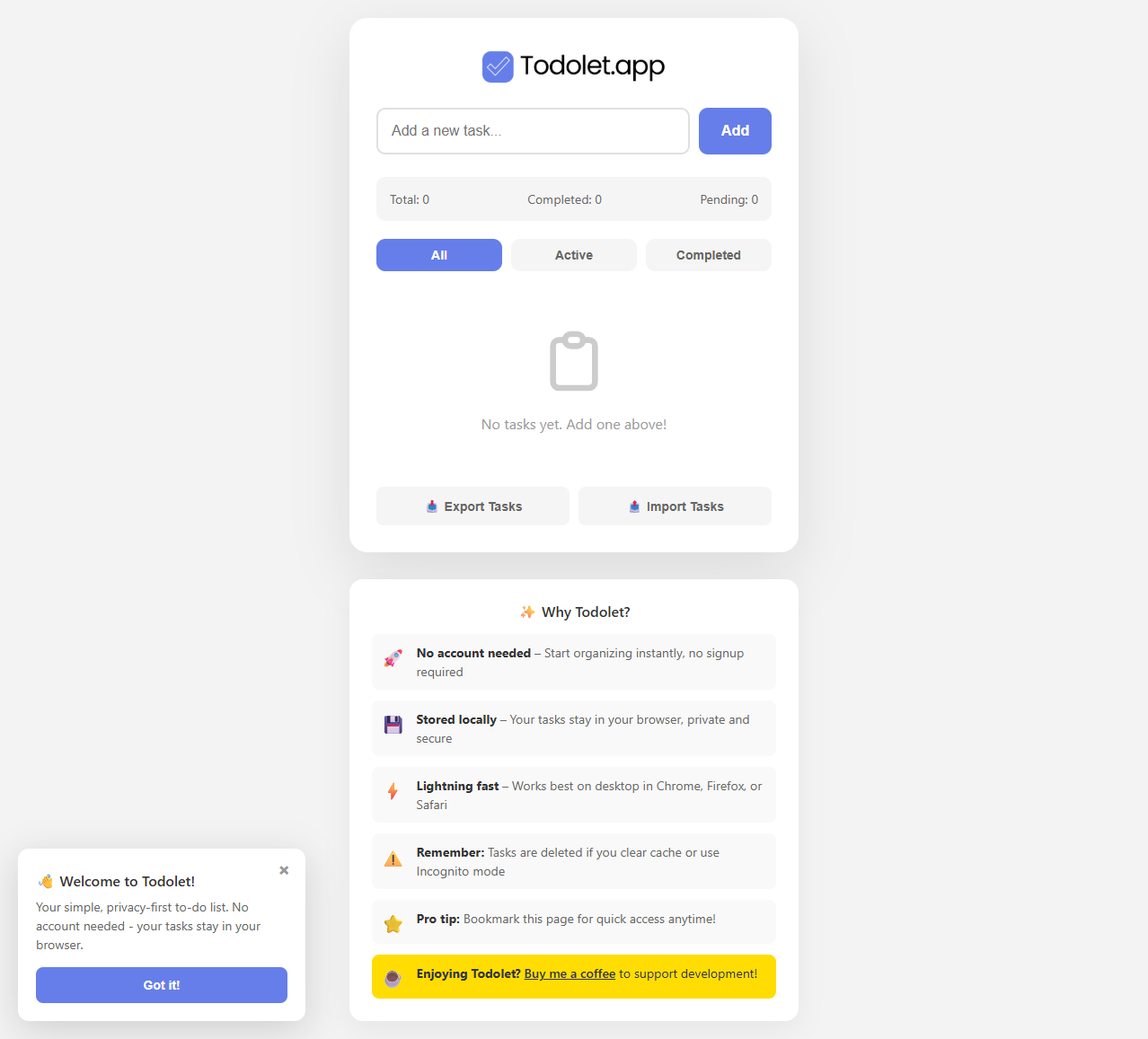 Todolet.app gallery image