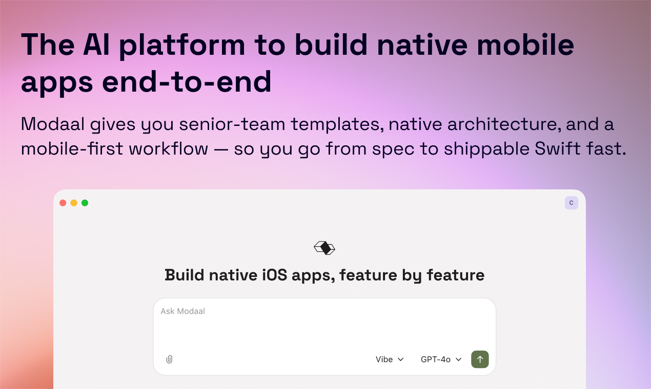 Modaal - Main product screenshot demonstrating key features and user interface