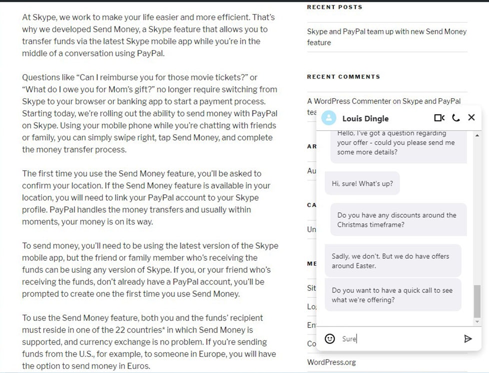 Skype Web Control gallery image
