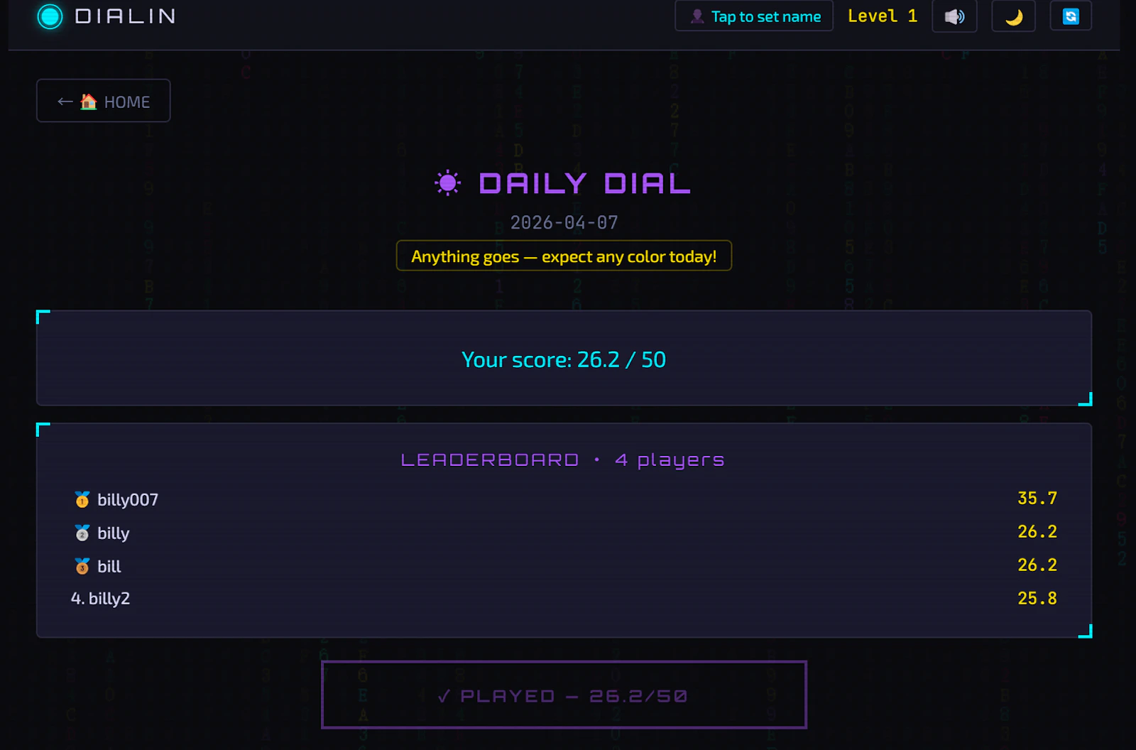DialIn colors screenshot 1