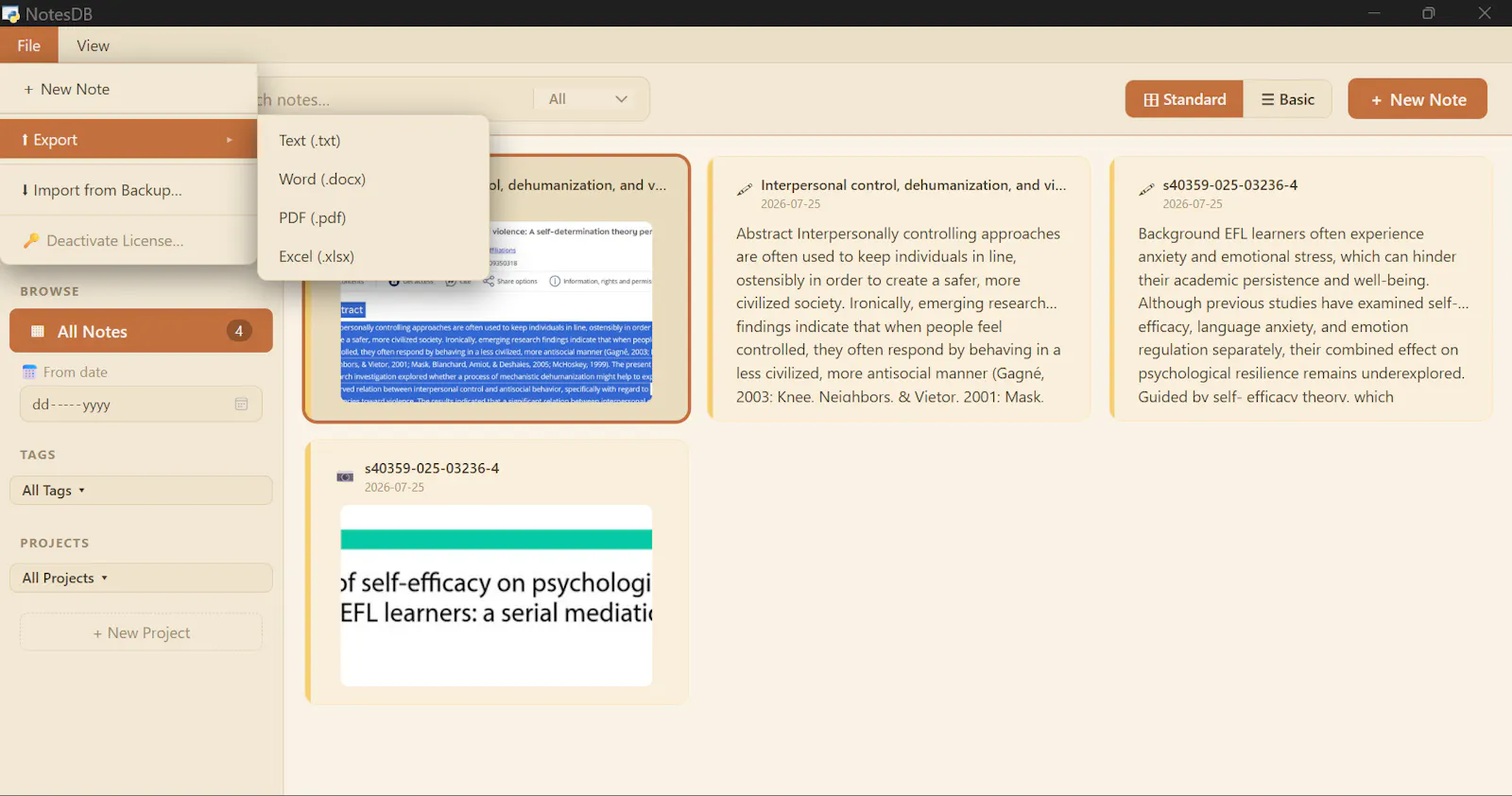 NotesDB screenshot 3