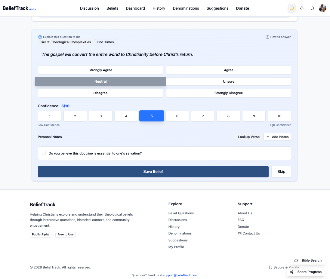 BeliefTrack - Screenshot 2 showing product features and functionality