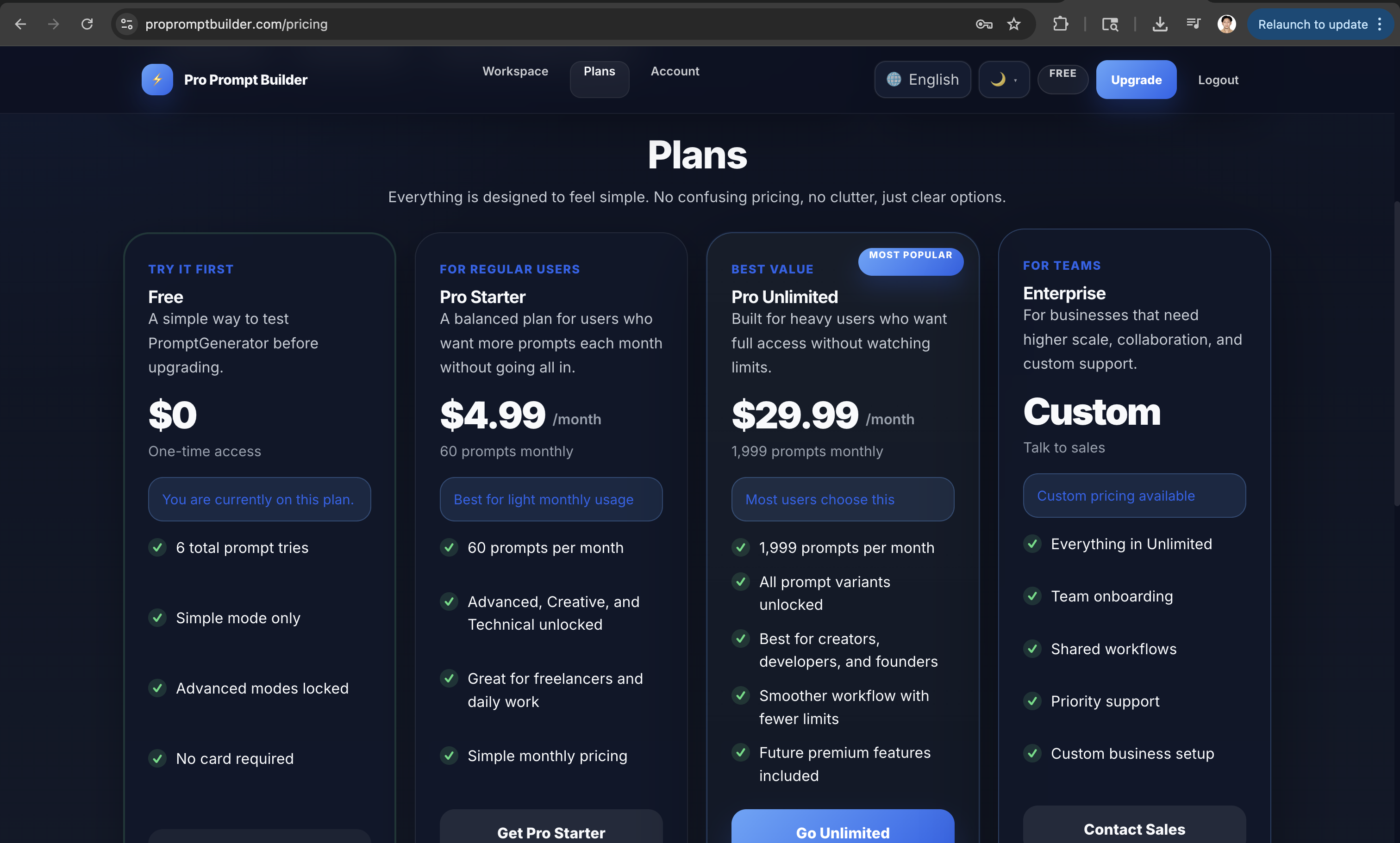 Pro Prompt Builder gallery image