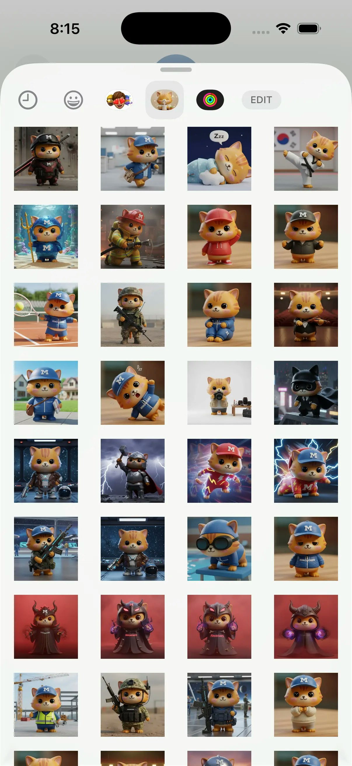 MinoCat Stickers - Screenshot 3 showing product features and functionality