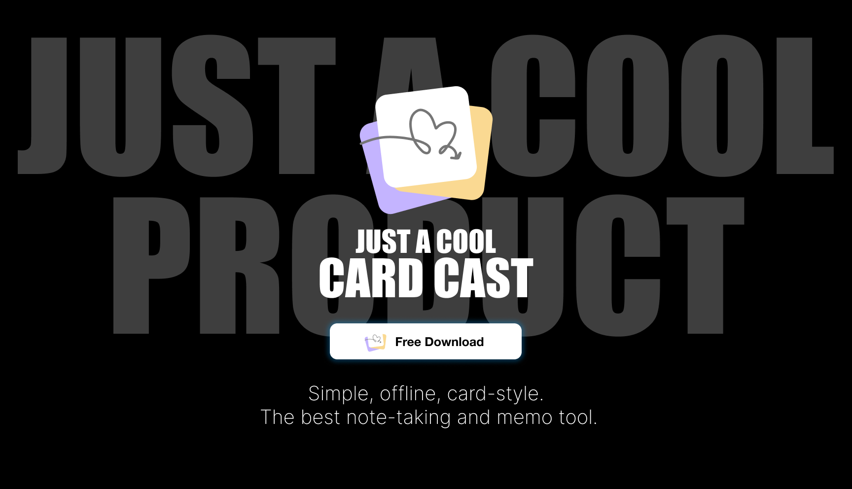 Kaarten cast - Minimalistische offline memo -tool media 1