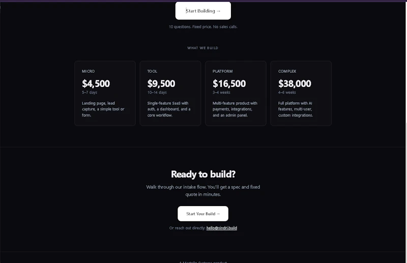 Sindri - Software, spec to delivery screenshot 2