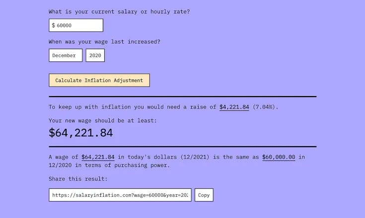 Salary Inflation Calculator gallery image