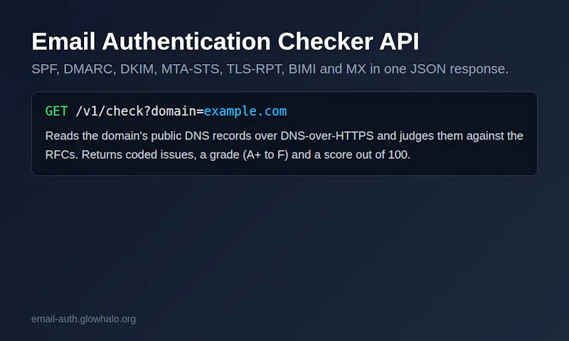 Email Authentication Checker API screenshot 1