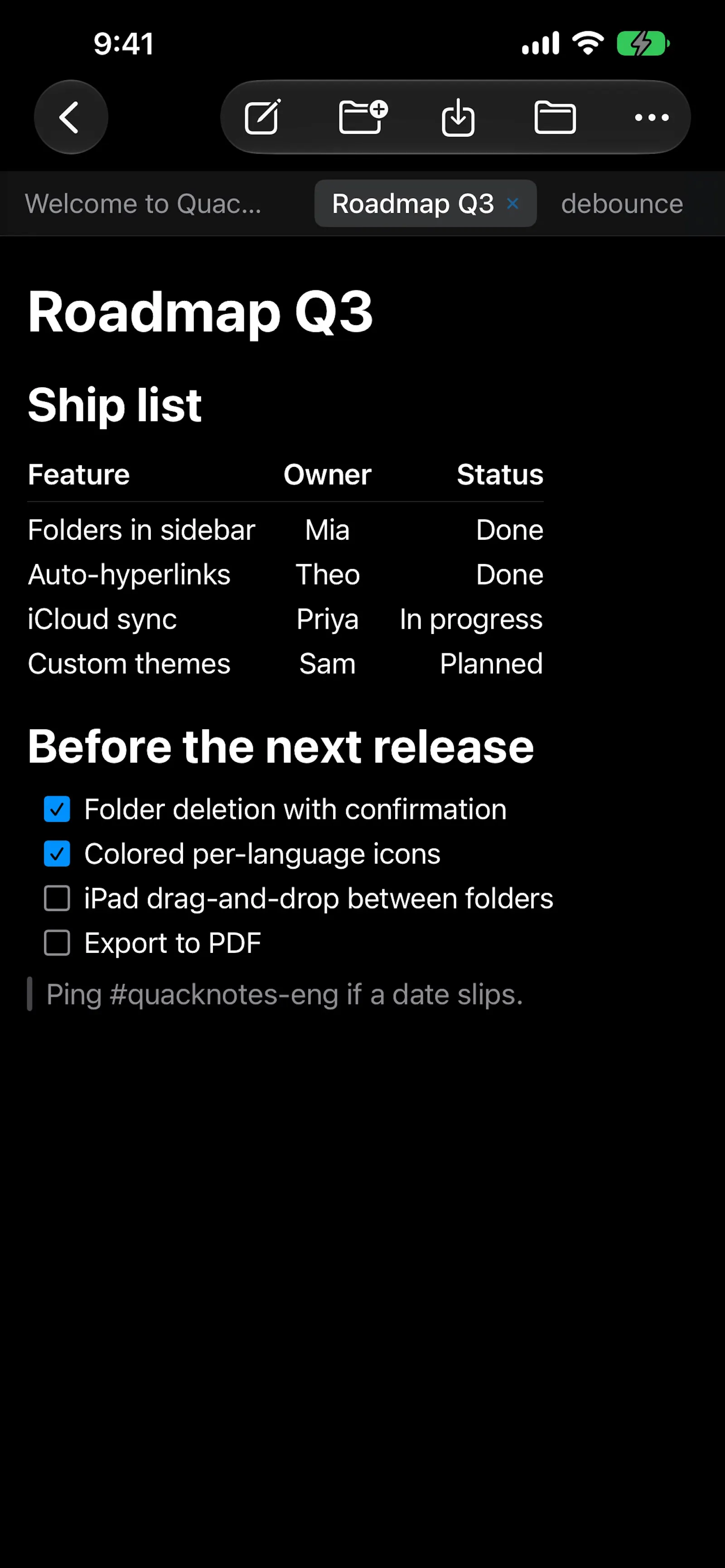 QuackNotes screenshot 12