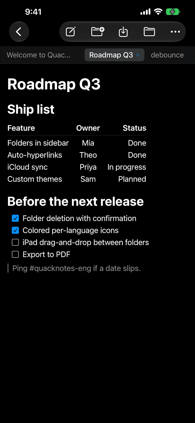 QuackNotes screenshot 12