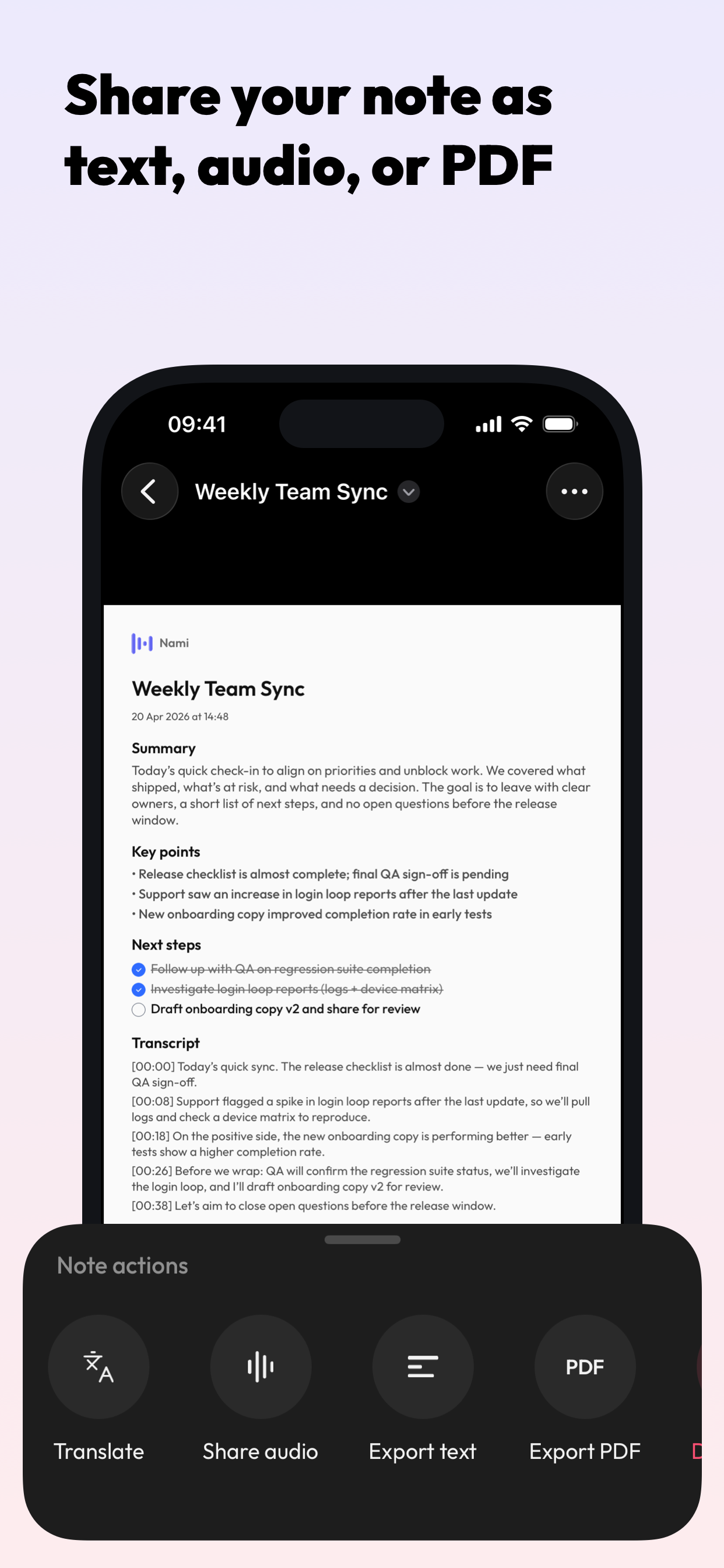 Nami: AI Voice Notes gallery image