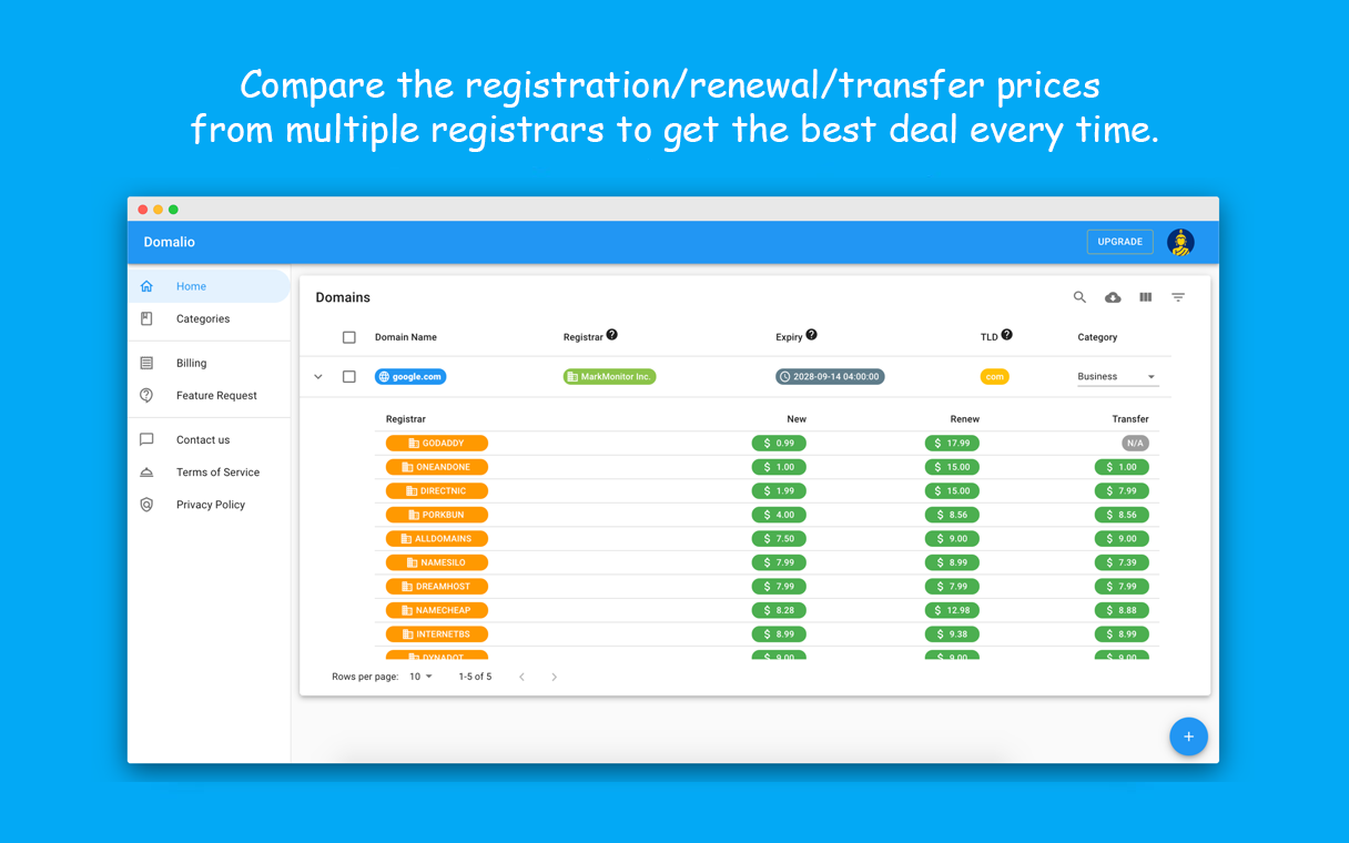 Domalio - Domain Portfolio Tracker gallery image