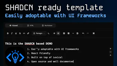 LEXKIT Rich Text Editor on Lexical gallery image