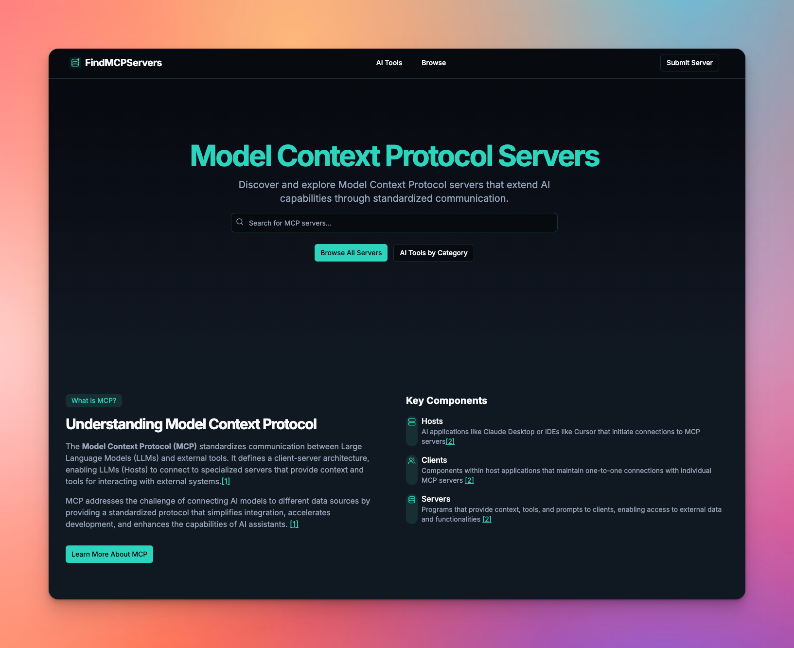 FindmcpServers - Directorio de MCP (protocolo de contexto modelo) media 1