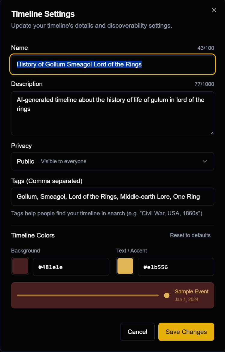 The Timelines gallery image