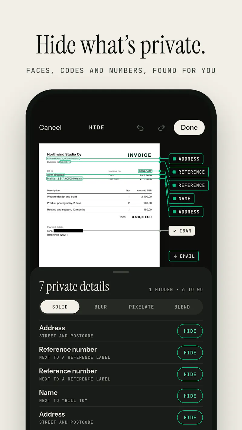 Ocro: Scan, Hide, Share  screenshot 2